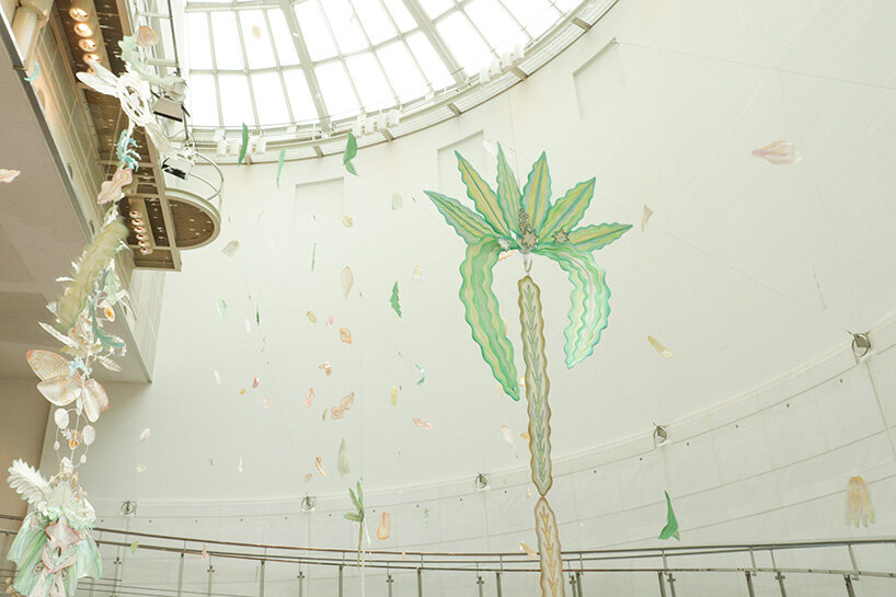 botanical sculptures by mona sugata grow from untreated cotton fabric and slow gestures