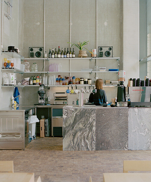 café by kim lenschow and NIKO JUNE doubles as design shop on copenhagen's waterfront