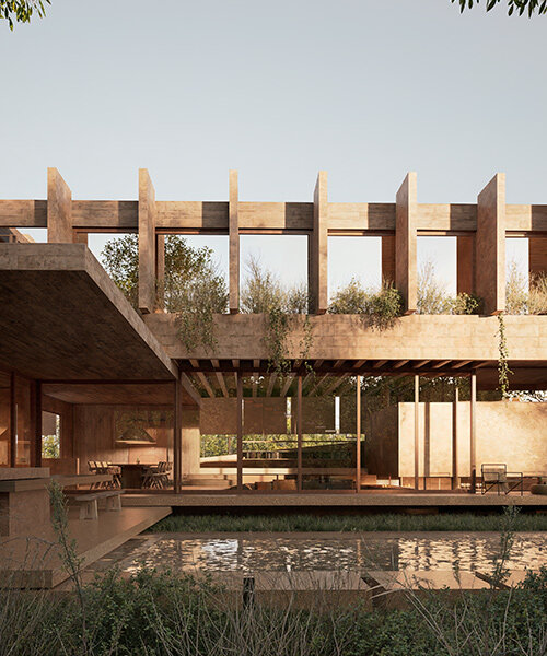 grizzo studio shapes casa VIMA with terracotta tones and shifting levels in argentina