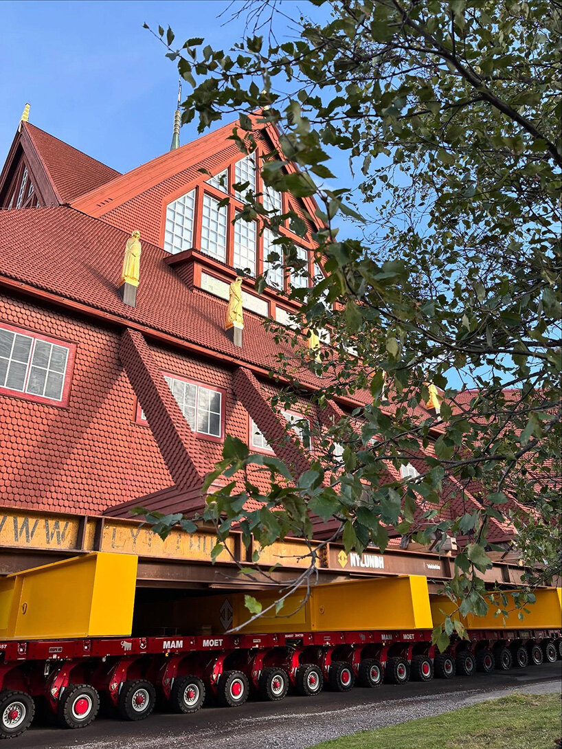 century-old church travels in one piece to escape expanding iron mine in kiruna, sweden