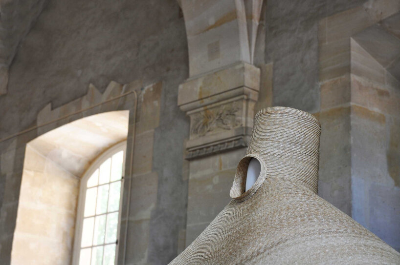 the top part is shaped long and round to fit the wearer’s head