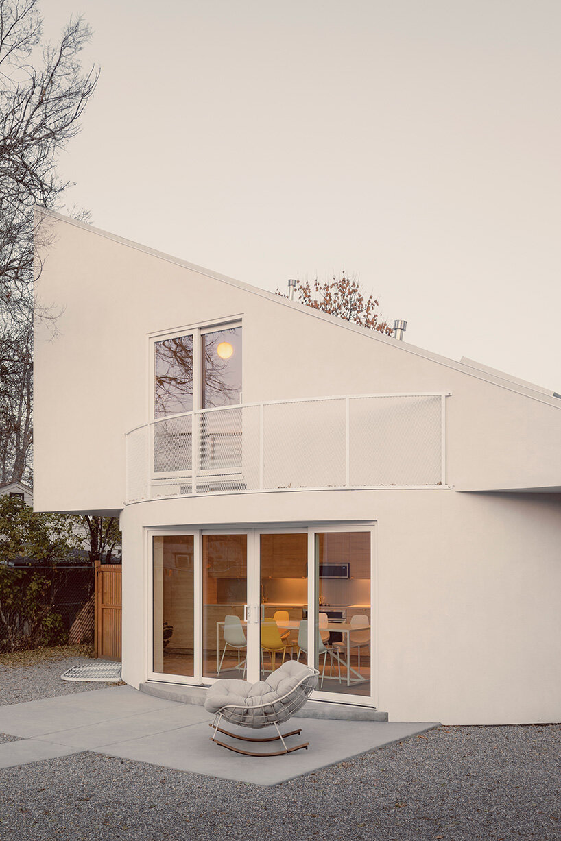 circular ground floor supports shed-roofed volume in NEMESTUDIO's colorado dwelling