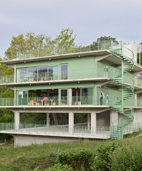 collectif encore designs wikicampers workspace with wraparound balconies in france