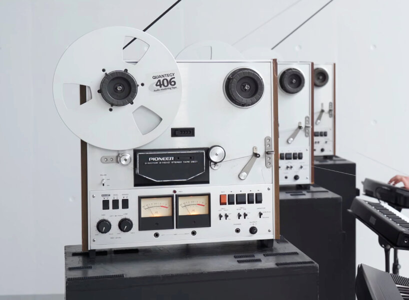 view of the Pioneer reel-to-reel tape recorder