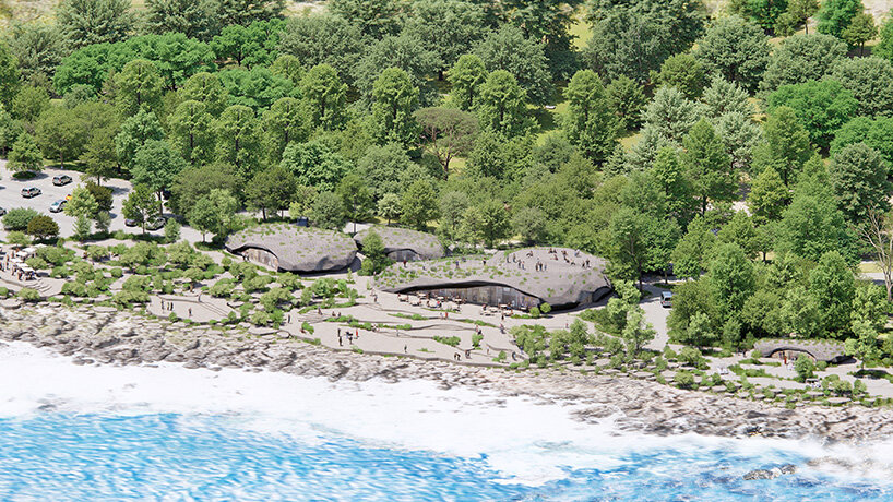 MVRDV Instalaciones turísticas en forma de piedra agrietada en la costa sur de Taiwán