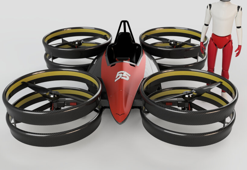 the personal racing vehicle is fully electric and produces no emissions during flight