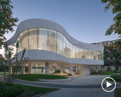 heimat architects shapes curved, elevated structure for USTC learning center in china