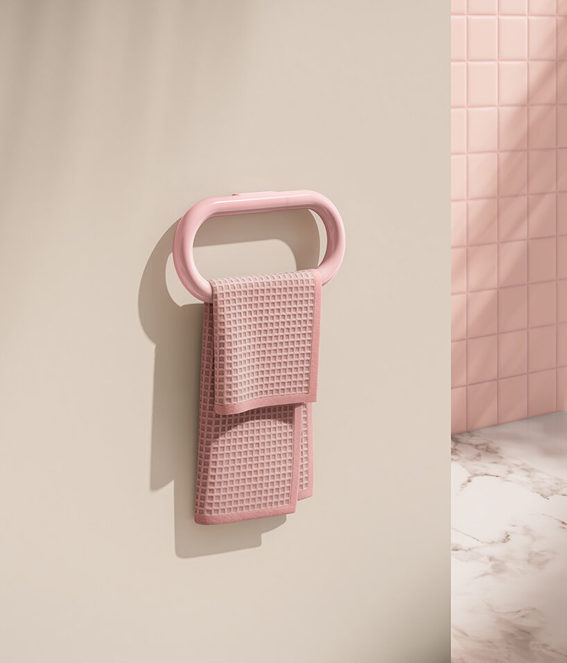 barbie and HEWI join forces for unlimited sanitary collection of pink-hued bauhaus lines