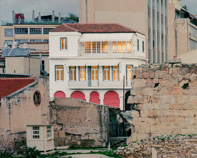 local local turns century-old shop into contemporary art gallery beneath the acropolis