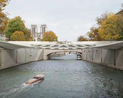 low-carbon 3D printed diamanti bridge showcases modular concrete system at venice show