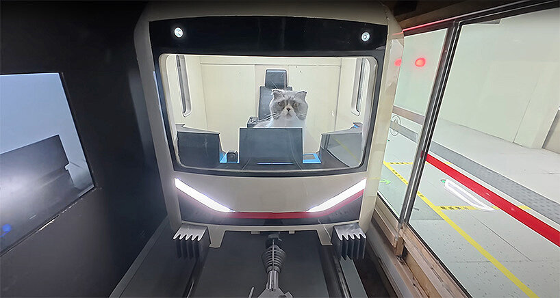 miniature metro system by xing's world carries first feline passengers in cat town
