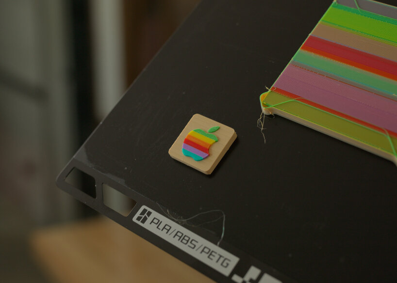 the creator even replicates the rainbow-styled Apple logo