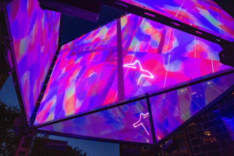 view of a light-driven installation in the public space