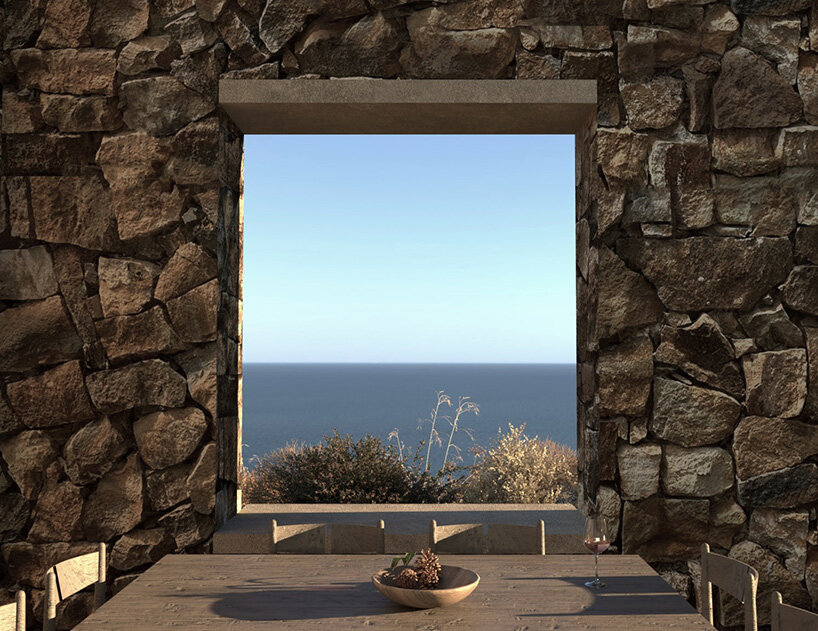 onus embeds net-zero island residence into the greek landscape using local materials