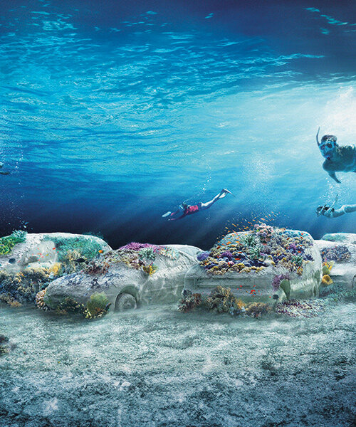 miami reefline to submerge first hybrid reef: leandro erlich's 3D-printed concrete cars