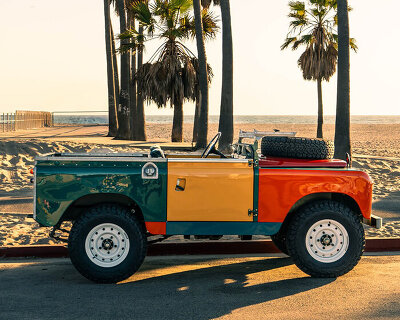 sean wotherspoon shows off revamped 1958 land rover in sunny monterey