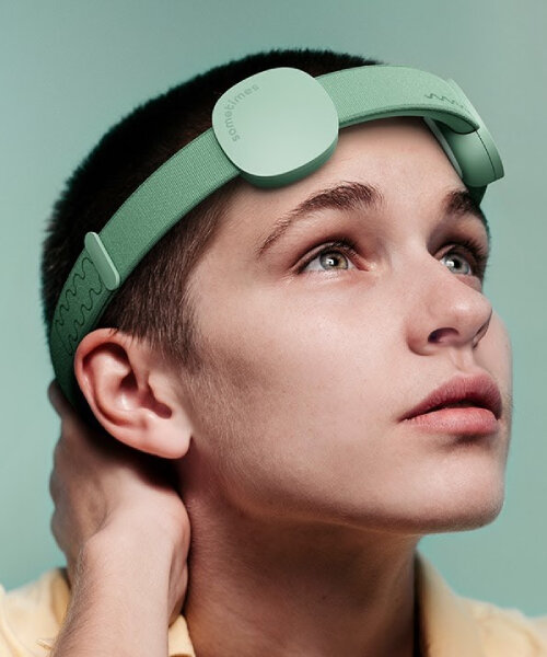 'sometimes' is a wearable head device that sends electrical signals to lower people's stress