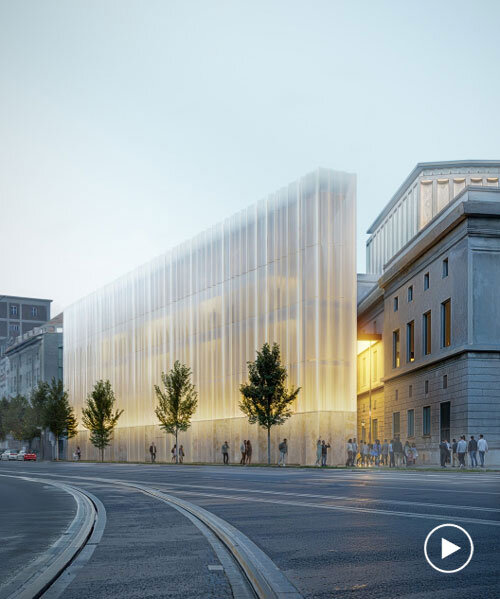 glass drape facade by HENN revives historic augsburg theater in germany
