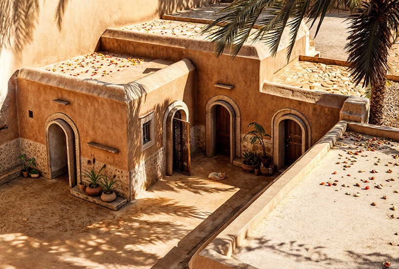 stone walls and reflecting pools shape renovated residential complex in crete by VAstudio