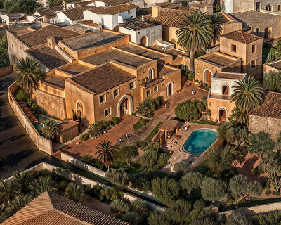 stone walls and reflecting pools shape renovated residential complex in crete by VAstudio