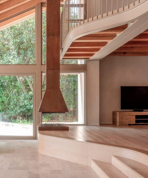 studio bressan transforms italian farmhouse into residence with double-height glass portico