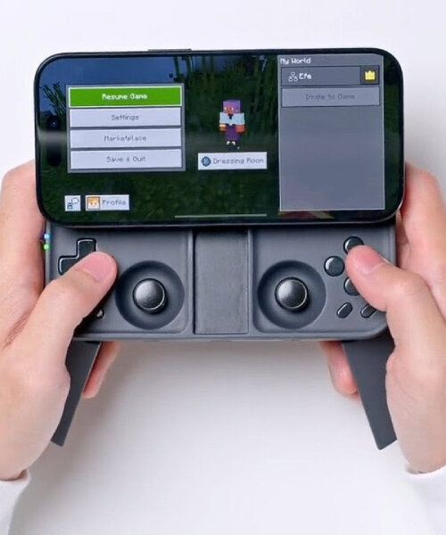 MCON’s attachable smartphone controller slides up to reveal buttons for on-the-go gaming
