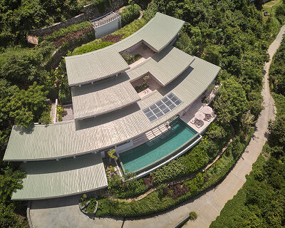 villa boë by alexis dornier unfolds vertically along indonesia's steep coast