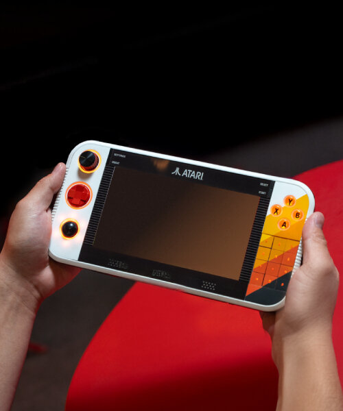 atari gamestation go revives retro gaming with glowing buttons, numeric keypad & trackball