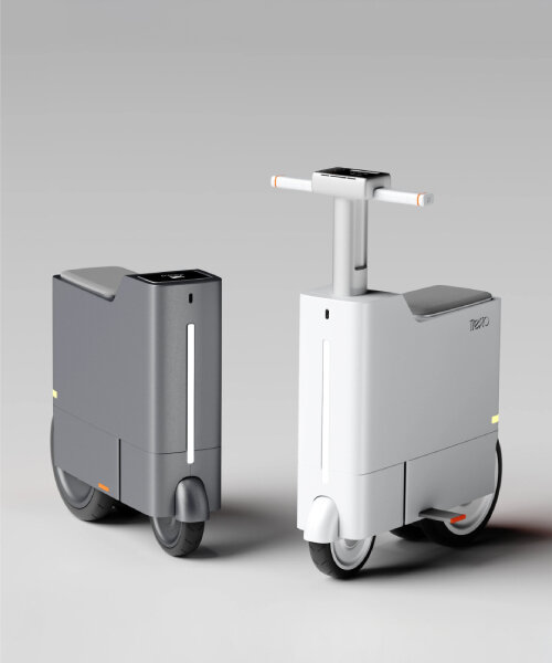 autonomous personal vehicle trego runs with users and turns into mini scooter after exercise