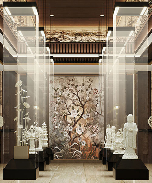 copper and glass frame beijing cultural hub for mammoth ivory carving by chuxin tuoyuan