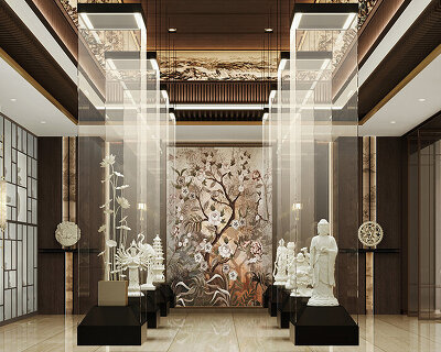 copper and glass frame beijing cultural hub for mammoth ivory carving by chuxin tuoyuan