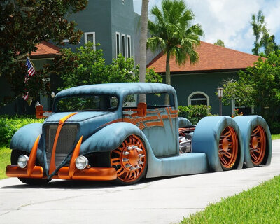 drivable ‘cab over evolved’ six-wheeler draws design from hot wheels diecast models