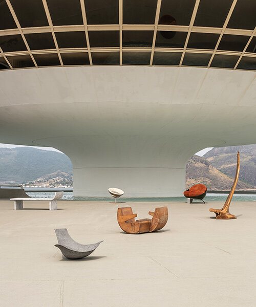 oscar niemeyer's monumental museum frames brazilian design exhibition by galerie philia