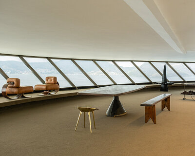 oscar niemeyer's monumental museum frames brazilian design exhibition by galerie philia