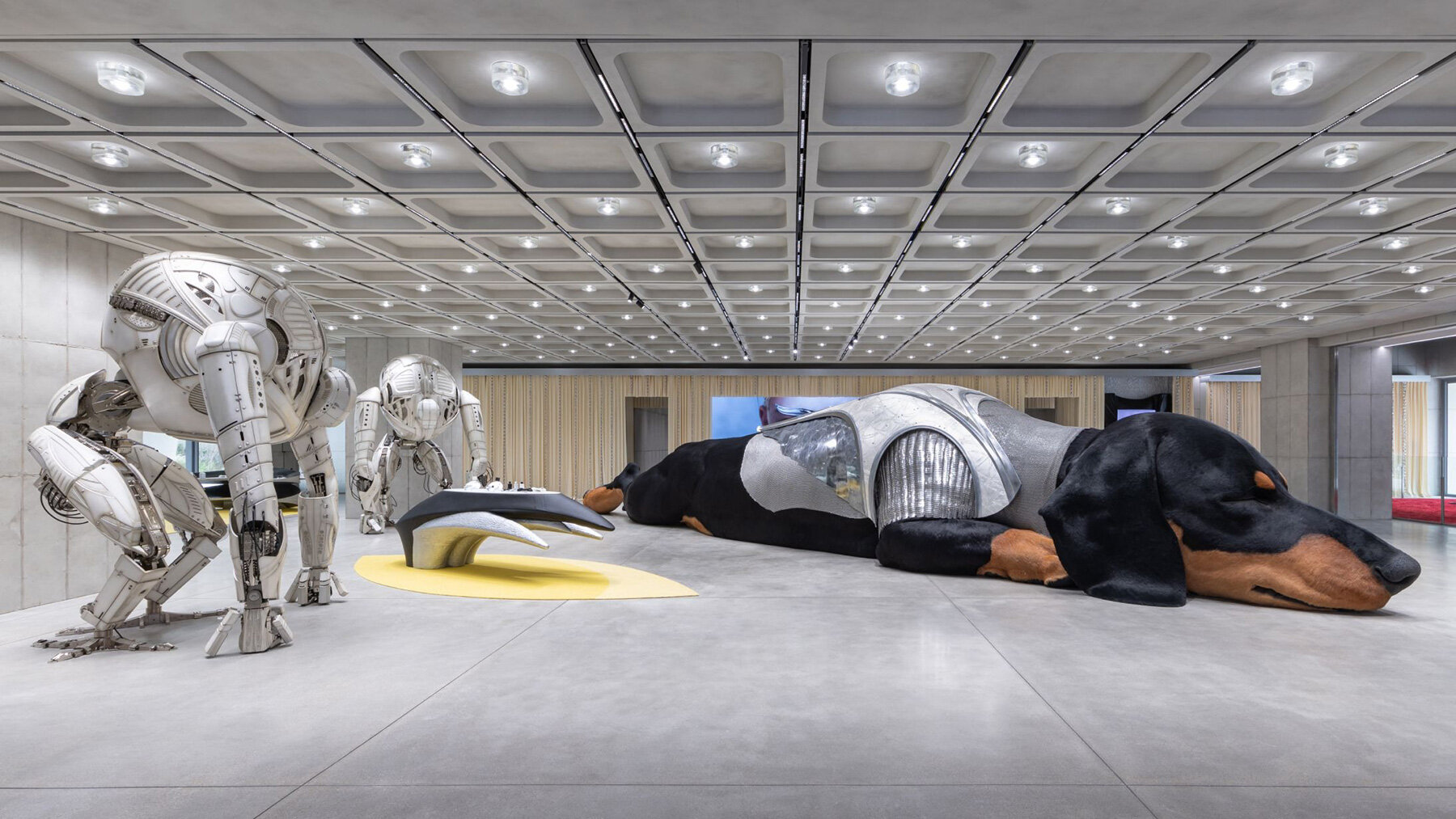 gentle monster's haus nowhere opens in seoul with giant breathing dachshund installation