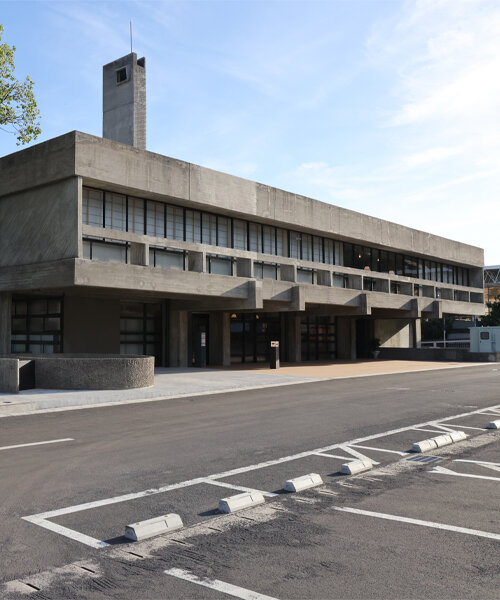 hakusen revitalizes modernist city hall into boutique hotel and public library in japan