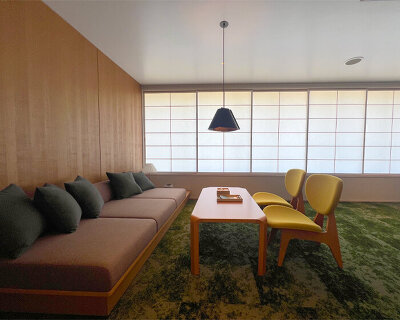 hakusen revitalizes modernist city hall into boutique hotel and public library in japan