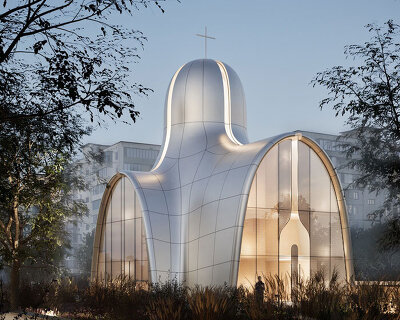 aranchii architects' holy trinity church in kyiv combines sacred space and air raid shelter