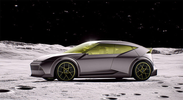 hyundai's concept three EV glows with lemon-tinted glass