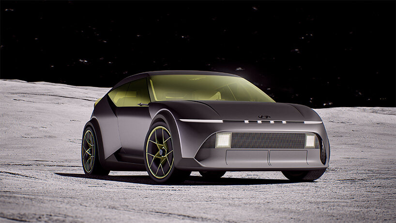 hyundai's concept three EV glows with lemon-tinted glass and parametric pixels
