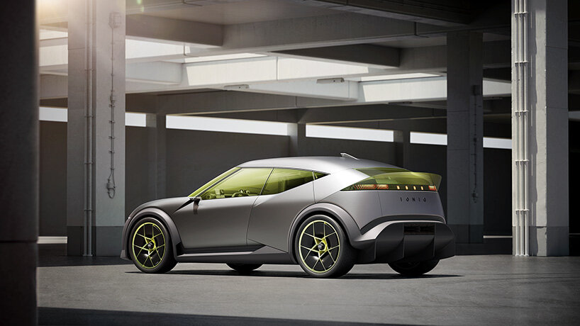 hyundai's concept three EV glows with lemon-tinted glass and parametric pixels