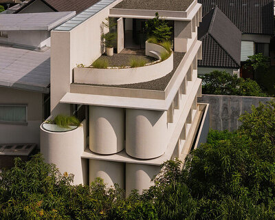 isso architects sculpts soft interiors with solid concrete for compact ABC flats in jakarta