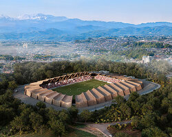 japan's first circular timber soccer stadium to be built in fukushima