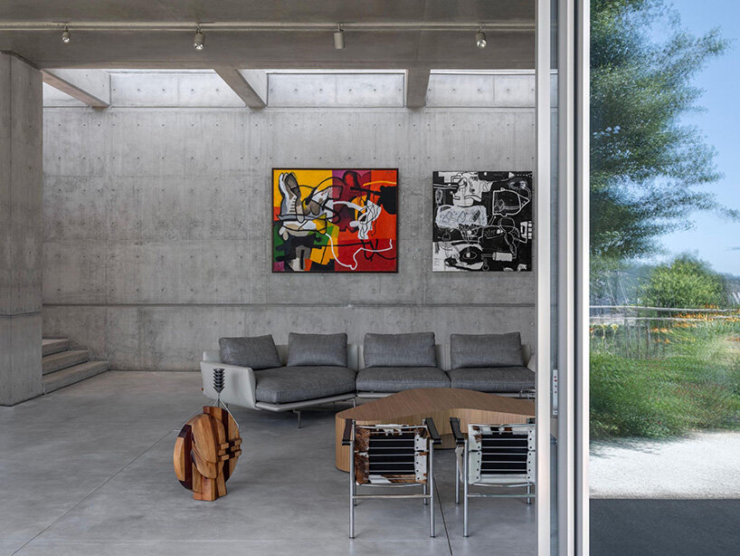 lebanon house by EAST architecture studio doubles as art gallery under sculptural roof