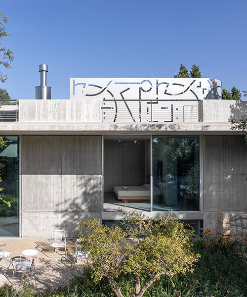 lebanon house by EAST architecture studio doubles as art gallery under sculptural roof