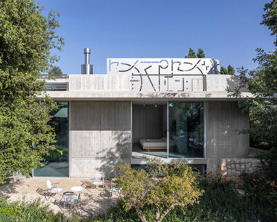 lebanon house by EAST architecture studio doubles as art gallery under sculptural roof