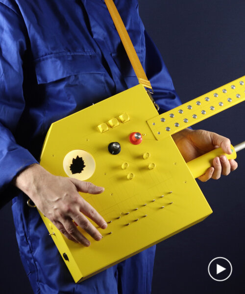 love hultén’s guitar-like synth instrument has ferrofluid that dances when a sound plays