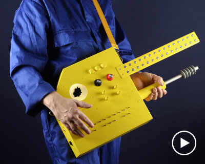 love hultén’s guitar-like synth instrument has ferrofluid that dances when a sound plays