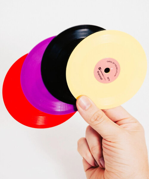 tiny vinyl makes four-inch portable records that play a song on each side using any turntable