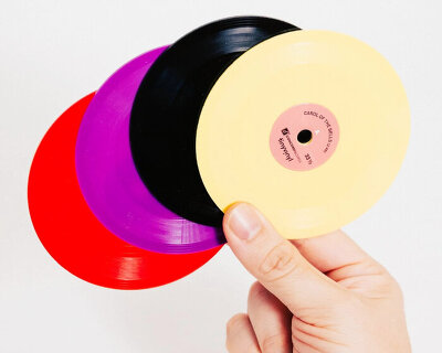 tiny vinyl makes four-inch portable records that play a song on each side using any turntable